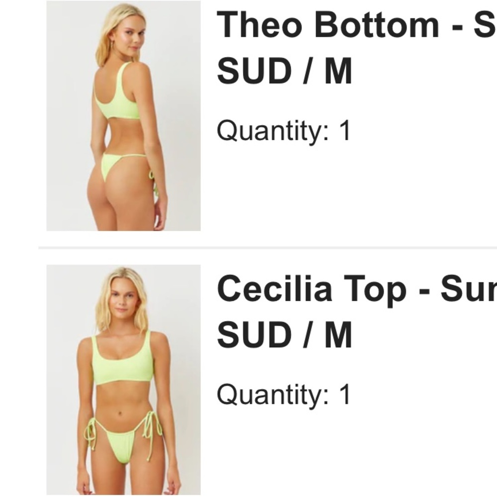 Frankie’s Bikinis Cecilia Top and Theo Bottom in Sundance Size M